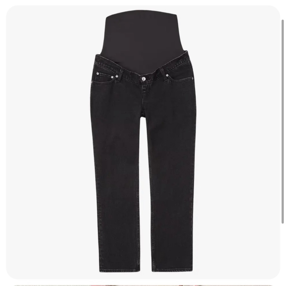 Abercrombie & Fitch Maternity Jeans Womens Size 28 Black Ankle Straight Stretch